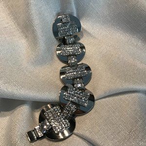 Vintage Silver Bling Cuff Bracelet